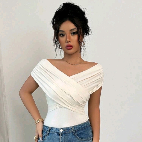 Women's Plain Colored Fashionable Bodysuit, Suitable For Summer - Picture 4 of 4